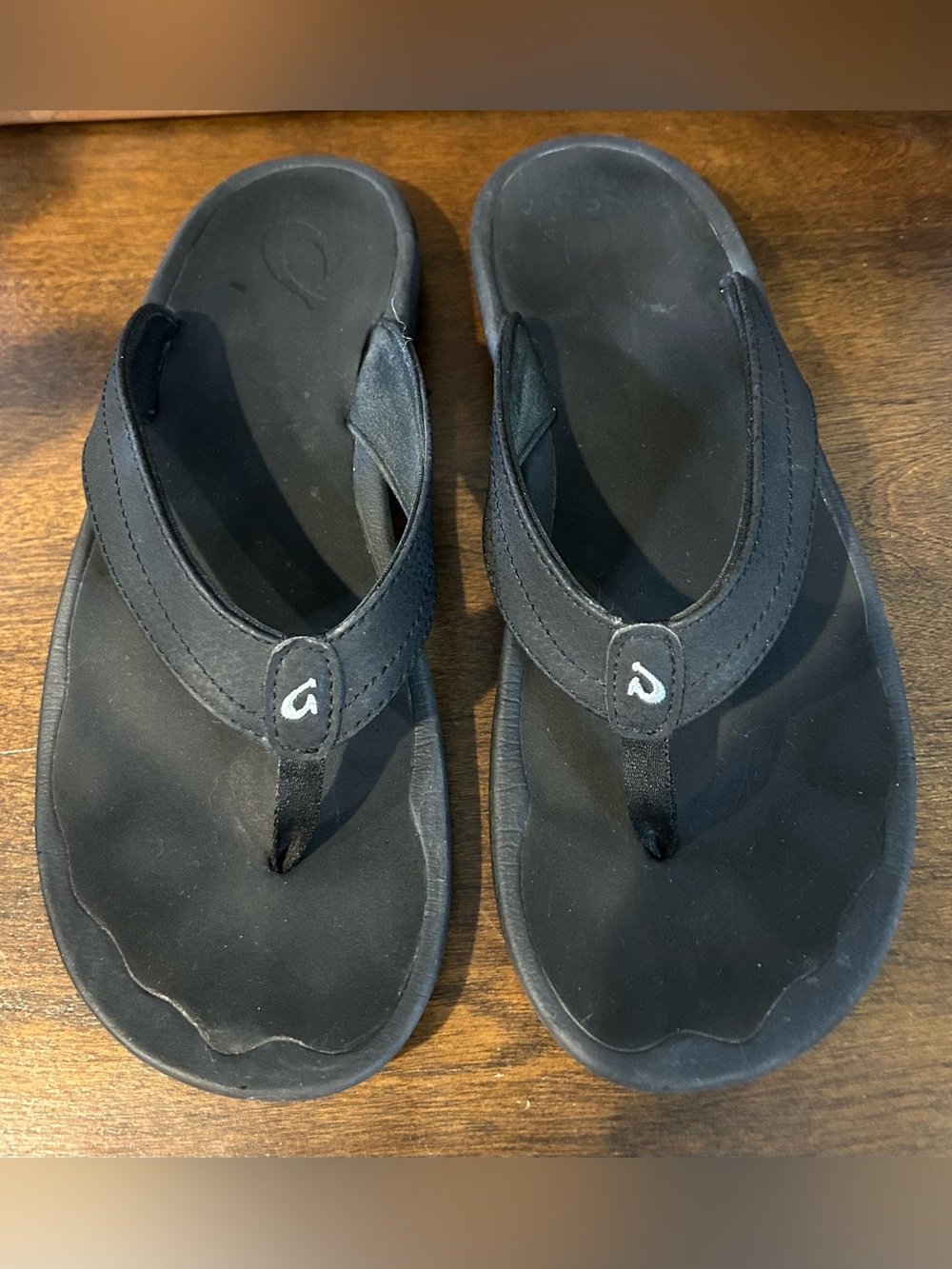 OluKai Women’s Ohana Black Flip Flop Thong Sandals Size Ohana 9 Synthetic Upper.
